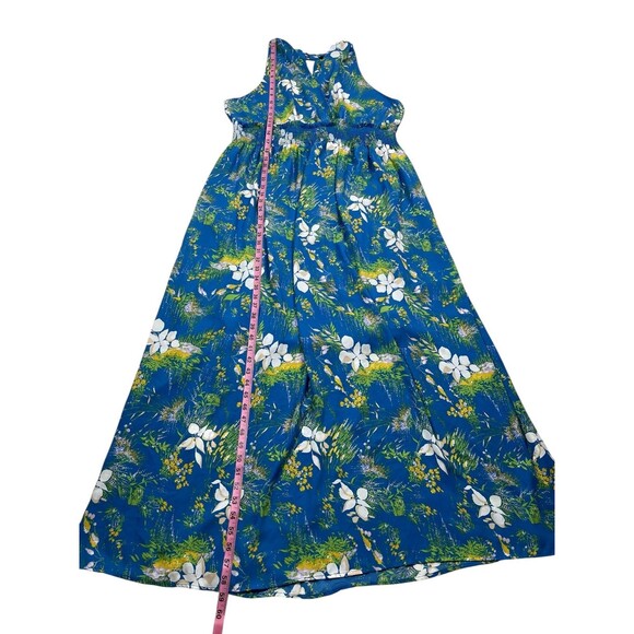 Halogen Women's Maxi Dress Plus Size 2X Blue Floral Faux Wrap Sleeveless V Neck - Picture 8 of 11